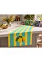 R'Eyla Fiore Di Limone Decorative Runner 50X150 cm – Turquoise Yellow Striped Lemon Patterned - 4