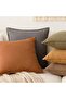 Pack of 2, Decorative Linen Soild Throw Pillow Covers Soft Accent Cushion Case Boho Farmh - 5