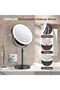 10x Large Lighted Makeup Mirror, Rechargeable 8" Height Adjustable Vanity Mirror, 1x/10x M - 6