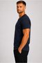 Men's Dark Indigo Cotton V-Neck Short Sleeve T-Shirt-D804 - 2