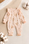 Baby Girl 5-Piece Romper Set Floral Patterned Ruffled Cotton Newborn Romper One Size 0-3 Months - 4