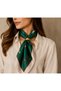 Horse Patterned Satin Scarf & Gold Brooch Set |   Women's Neck, Waist and Bag Accessory 70X70 Size Trend