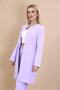 Zero Collar Plain Long Jacket-Violet - 2