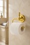 Gold Toilet Roll Holder Retro Design Complete Brass Rustproof Outdoor Bathroom Toilet Paper Holder Gold Color - 2