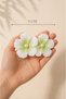 9 cm Orchid Hydrangea Figured Pearl Detailed Women's Hair Clip with Flower Elegant Design - 3