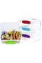 4 Pack Plastic Snack Containers with Lids, Reusable 2 Compartment Small Food Container Stackable Sna
