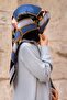 100% Twill Silk Stripes Belt and Flower Patterned Indigo - Gray Colored 90X90 Scarf Sewing Shape: Hand - 6