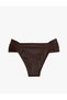 Glitter Detailed Brazilian Bikini Bottom with Ruffle Detail - 2