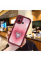 Poco C55 Compatible Pink Gradient Heart Spider Web Pattern Silicone Case - 2