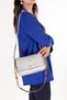 Women's Double Compartment Hand and Shoulder Bag Ald.1153 Silver - 3
