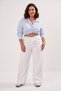 Women's Plus Size Jean White Loose Jean Stretchy Relaxed Fit Plus Size White Denim Pants