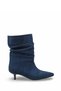 Vesper Lilac Women's Pointed Toe Heeled Boots 0012411 Navy Blue Suede - 7