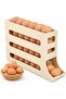 4-Tier Automatic Rolling Egg Holder for Refrigerator, Gravity-Fed Egg Organizer, Space-Saving Egg St