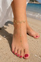Gold Yellow Sequin Detail Parmak Halkali Shahmeran Model Anklet - 2