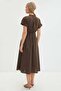 Tie-Waist Linen Look Midi Dress - 6