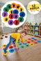 Twister 12 Pieces Colorful Felt Step Feet Hands Sensory Development Balance Skill Nursery Kindergarten Educational Toy Kid Stress Reliever - 8