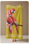 Yellow Background Red Parrot Illustration Patterned 70X150 Beach Towel - Digital Printed Fade-Resistant Bath Towel - 4