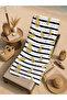 Black and White Striped Golden Yellow Pineapple Patterned 70X150 Beach Towel - Digital Printed Fade-Resistant Bath Towel - 5