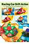 Slide Series Speed Track Car Big Building Blocks Set FL1140, 211 PCS Multicolor ABS Building Toy with Large 9.4 mm Block Format, Multi-Level Car Slide Track, 2 Mini Cars, 2 Character Figures, De - 7