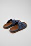 Women's Suede Leather Navy Blue Sports Slippers K201881-004 - 3