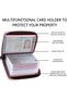 Unisex PU card holder pink/red holds 20 cards. - 5