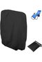 Folding sun lounger cover, Oxford cloth fabric, windproof, UV resistant, and waterproof, suitable for garden chairs. chair (black - (2-pack))
