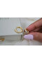 Kp622 Tamtur Square Zircon Stone Gold Hoop Earrings (Inner Diameter 10mm) - 2