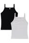 Black-White Basic 2-Piece Undershirt for Girls 2-12 Years - Standard