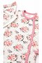 Baby Girl 2-Piece Floral Patterned Romper with Booties and Hat Set 0-6 Months - 3