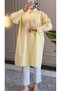 6594 - Stylish Comfortable Sleeve Cuff and Pocket Stone Detailed Woven Soft Fabric Women's Poplin Shirt-Tunic - 3