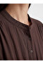 Nevavm Oval Collar Lace-Up Gathered Dress with a Difference - 3