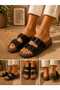 Adjustable Double Buckle Soft Anatomical Sole Women's Home and Street Slippers