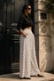 Women's Polka Dot Wide Leg Wrinkled Fabric Skirt Trousers - 6