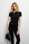 Fasley Women's Soft and Stretchy Fabric Buckle Detail Slim Fit Black Blouse - 3