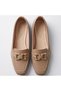 Women's Leather Buckle Loafer Shoes Stylish Comfortable Classic Daily Office Shoes - 4