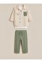 Baby Boy Jacket T-Shirt Pants Design Set - 5