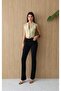 Women's Black High Waist Half Spanish Flare Stretch Denim Jean Pants - 2