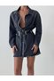 Women's Anthracite Shirt Anthracite Cotton Tassel Detailed Long Sleeve Tunic Length - 5
