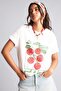Oversize Crew Neck Tomato Print Curled Sleeve T-Shirt I5326Ax26Hs - 3