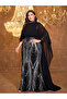 Plus Size Black Sequin A-Line Maxi Dress - 6