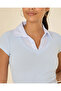 Women Blue Twofer Collared Rib Top - 4