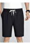 Men Black Waffle Knit Shorts