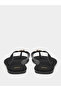 Black Flat Flip-Flops with Gold Tone Metallic Detail - 4