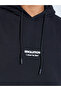 Black Relaxed Fit Puff Print Fleece Hoodie - 4