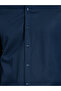 Navy Blue Solid Textured Regular Fit Shirt - 4