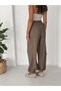 Women's Tencel Fabric High Waist Pleated Elastic Leg Pants - 8