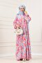 Esin Half Button Robe Dress-Blue