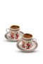 Floral Patterned Turkish Coffee Cup Set for 2, Vintage Coffee Cup Set - 4