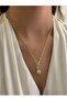 Zircon Stone Bead Detail Steel Necklace