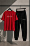 Per Aspera Ad Astra Printed Cotton Oversize T-Shirt Tracksuit Set - 3